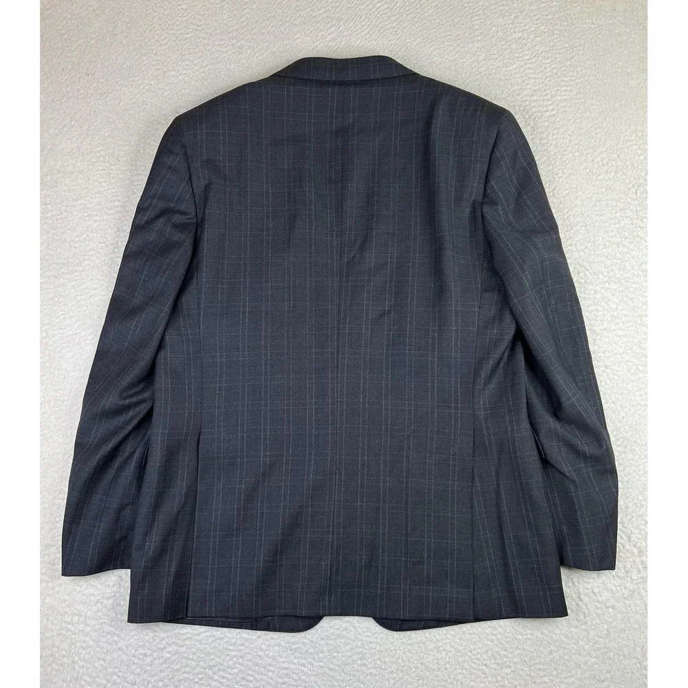 Brooks Brothers Suit Jacket Mens 44L Gray Plaid Drago Regent Wool 2 Button USA
